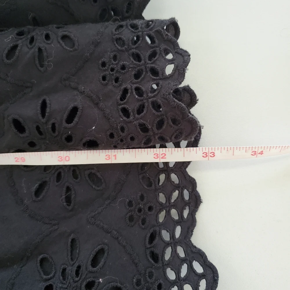 LOFT sleeveless sundress black tiered embroidered eyelet prairie peasant small - Picture 7 of 7